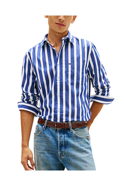 Tommy Hilfiger Ανδρικό Ριγέ Πουκάμισο Μπλε MW0MW41715-0A4