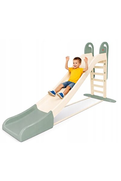 Doloni Tobogan pentru copii XXL White/Green, cu trepte si manere ergonomice d...