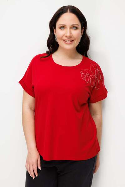 ON Chain Embellished Short Sleeve Blouse