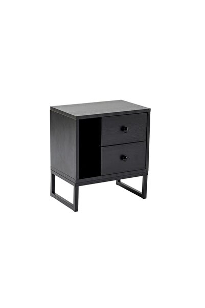 OEM Noptieră 45x30x50 cm – MDF melaminat de 18mm, 2 sertare, picioare metalic...