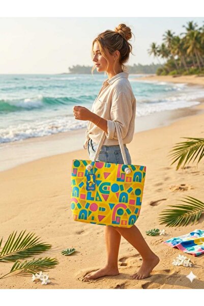 Haribo Young Girl's Straw Strap Zippered Beach Picnic Bag