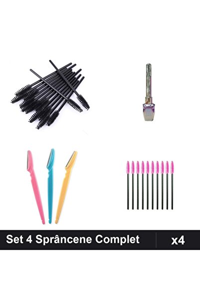 Makeup Set 4 Sprâncene Kiss Beauty, 30 Periute + Eyeliner Negru + Lame Facial