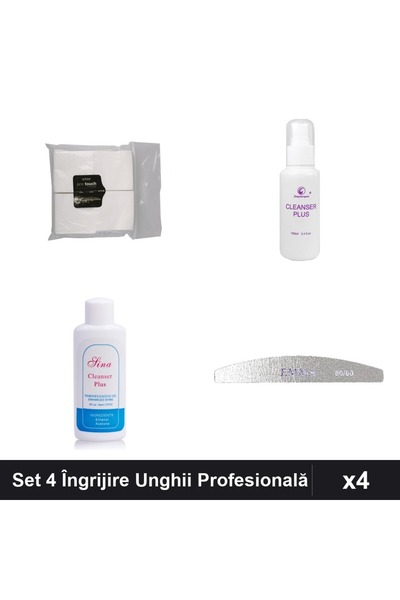 Makeup Set 4 Îngrijire Unghii Profesională - Servetele Protouch 200buc, Degre...