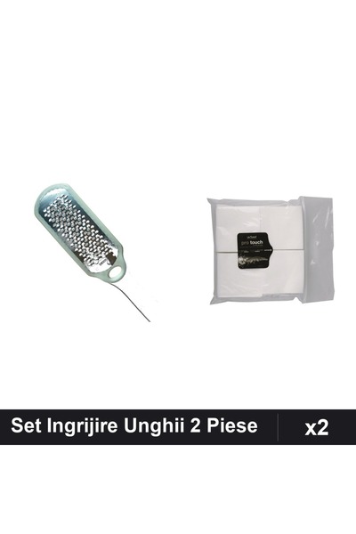 Makeup Set Ingrijire Unghii 2 Piese: Razatoare Calcaie Abraziva + Servetele U...