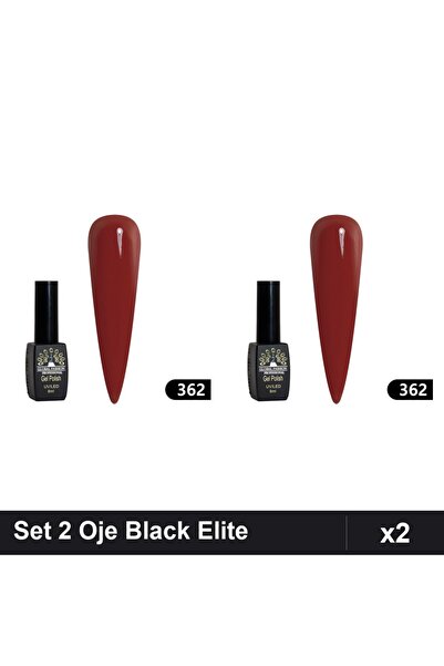 Makeup Set of 2 Semi-permanent Nail Polish Black Elite 8ml, Global Fashion, U...