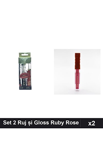 Makeup Set 2 Ruby Rose Lipstick and Gloss, Lip Pencil no. 18, Ushas + The Shi...