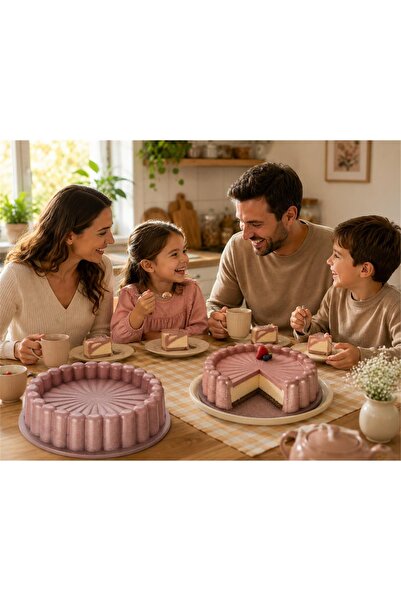 OMS Biogranit Döküm 26 Cm Chese Cake Tart Kek Kalıbı ( 3296 - Rose Pink )