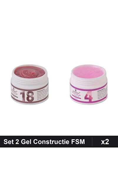 Makeup Set 2 Gel Constructie UV LED FSM 15g, Nuante 18 04, Constructie Unghii