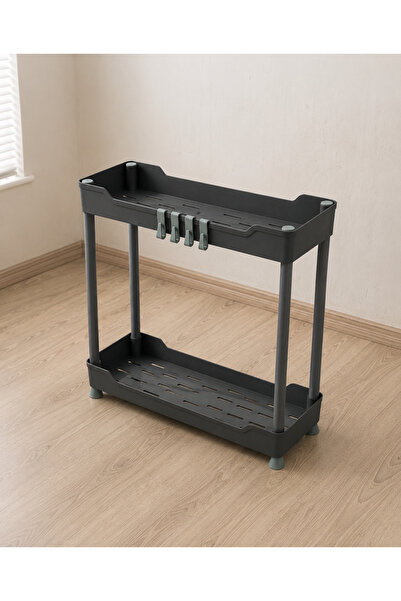 YAKAMOZS Slim 2 Katlı Raf Ünitesi Gri, Banyo Rafı, Mutfak Rafı, Banyo Düzenle...