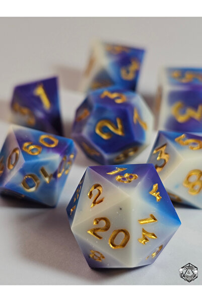 Soulsnstuff El Yapımı DND Zar Seti – Temple Glow Epoksi Reçine RPG Dice – Öze...