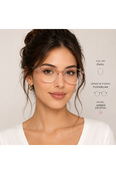 Gyesse Rose Crystal Modern Tasarım Yaylı Menteşe Unisex Şeffaf Kadın Gözlük Ç...