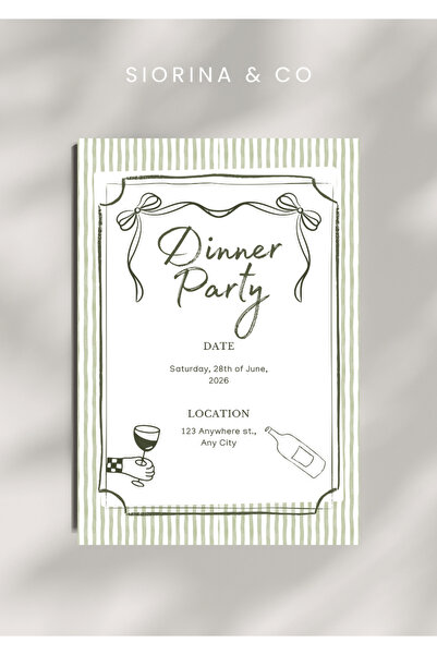 Siorina Co & Event Dinner Party Card Birthday Card Kişiye Özel - 5 Adet