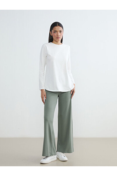 LC Waikiki Peak New Season Elastic Waist Textured Women's Trousers