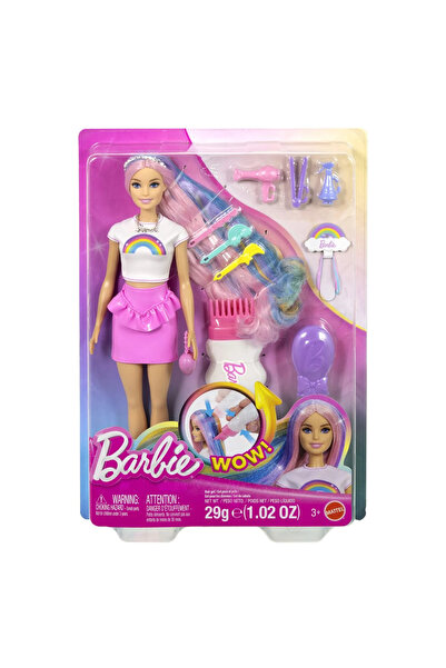 mattel BARBIE DOLL SET WITH SHIMMERING HAIR RAINBOW AND ACCESSORIES