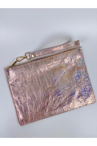TROYDER Hakiki Deri Clutch/Portföy Çanta Parlak