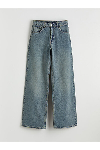 LC Waikiki بنطال جينز نسائي من Indigo Wideleg