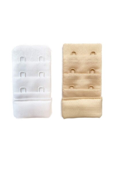 Royaleks 2 Pieces Agraf Bra Extension Clasp 3 Rows / 2 Hooks White Skin