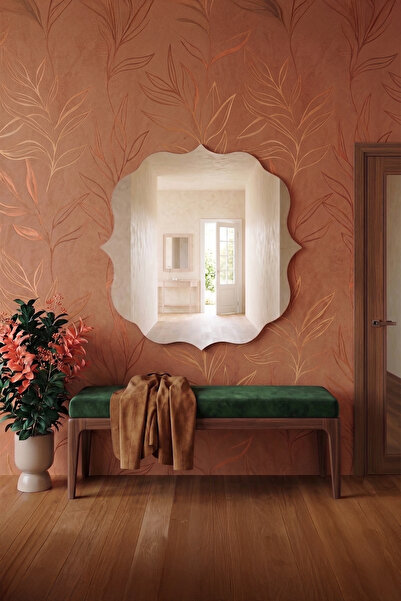 Mirror Home Decor Art Bohem Tarz Simetrik Çerçevesiz Dekoratif Duvar Aynası M...