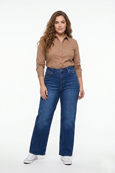 dekploy Women's High Waist Wide Leg Denim Loose Pants Bgl-St05449