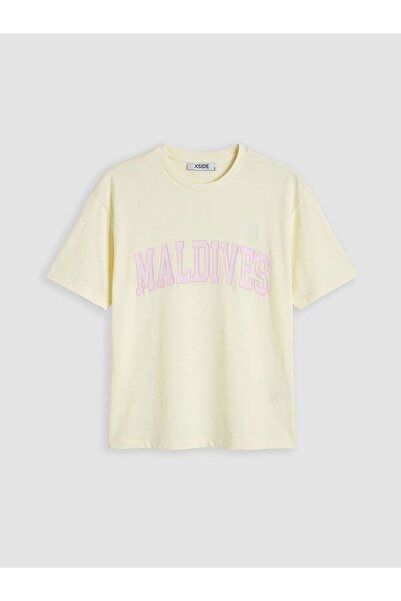 LC Waikiki Γυναικείο μπλουζάκι με στάμπα XSIDE Crew Neck