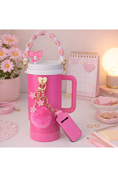 Zumzeria Set de accesorii pentru cană termos roz