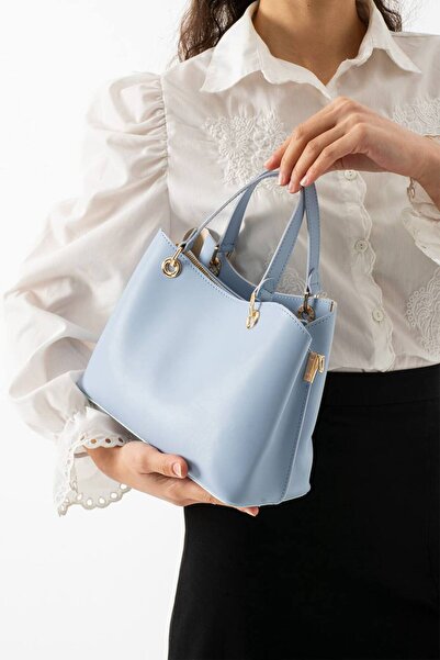 WİKİDAYS.S MODA TRENDİ Stylish Design Medium Size Handbag with Gold Metal Rin...