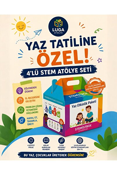 Stemist Box Ahşap STEM Atölye Seti – 4’lü Eğitici Çocuk Aktivite Kutusu