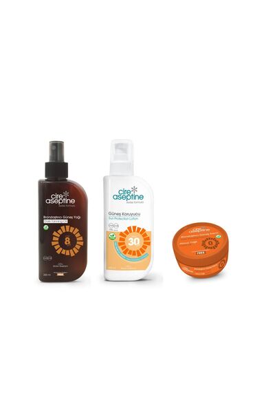 CIRE Pachet protectie solara : Ulei pentru bronzare Spf 8 200 ml + Crema prot...