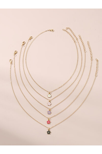 Take Two By Styli Pack of 5 - Flower Pendant Necklace
