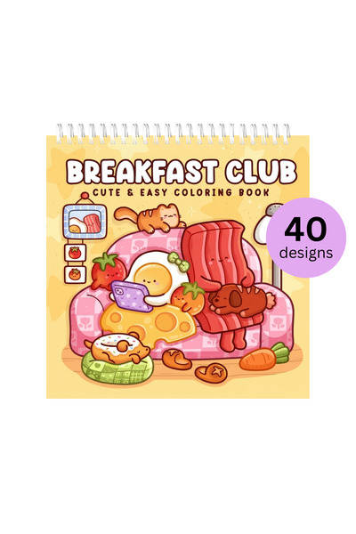 OEM Carte de colorat Clubul Micului Dejun, Ilustrații amuzante, drăguțe și co...