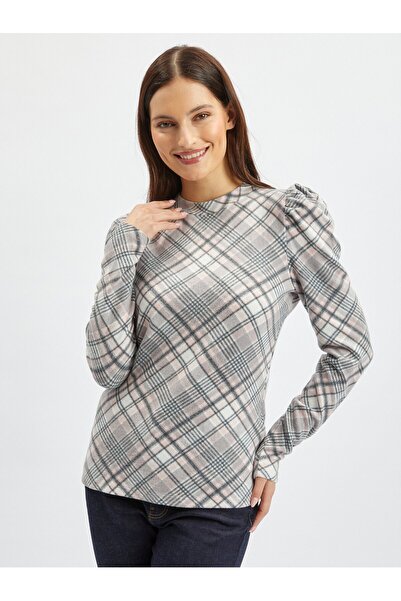 ORSAY Pink and grey women's checkered jumper