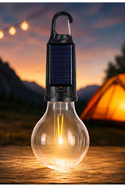 Torcello Solar LED Kamp Ampulü – USB Şarjlı Taşınabilir Bahçe ve Çadır Lambası