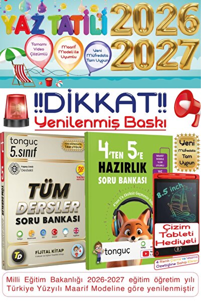 Tonguç Yayınları 4'ten 5'e Hazırlık Seti & 5. Sınıf Tüm Dersler Fjital Soru B...