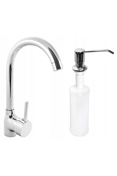 Granitan Baterie Pivotanta + Dispenser Lichid 400ml, Argintiu/Crom