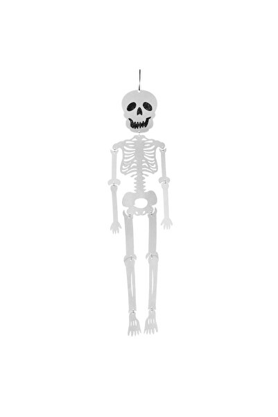 Zumzeria Schelet din pâslă albă, decorațiune de Halloween 20x80cm