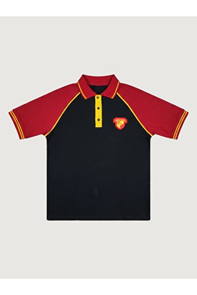 GOZGOZ Göztepe Bordo Reglan Kol Siyah Polo Yaka Tişört