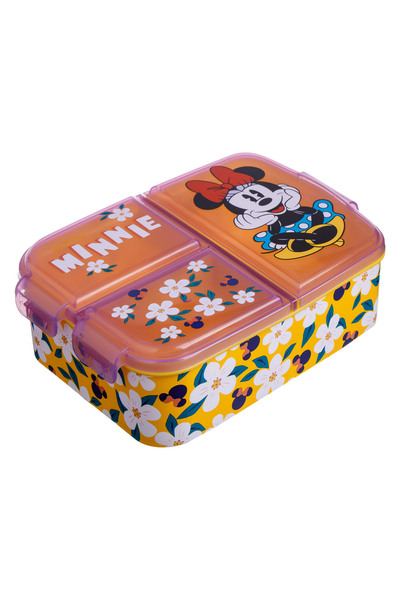 Zumzeria Yellow Lunchbox with 3 Compartments & Minnie Mouse Design - 790ml