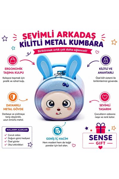 Sense حصالة نقود معدنية بقفل S-263-MA