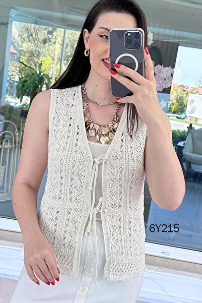 İnce Topuk Openwork Knitwear Cardigan 6Y215