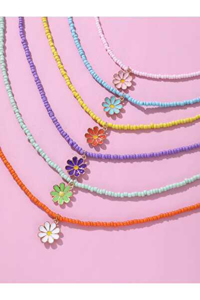 Take Two By Styli Pack of 8 - Flower Bead Necklace