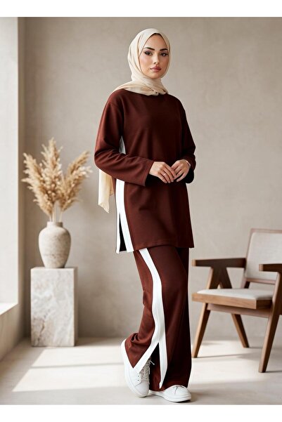 Gioni Color Blocked Modal Tunic Trouser Set