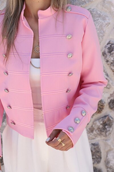 bytugcekaya Pink Short Napoleon Jacket