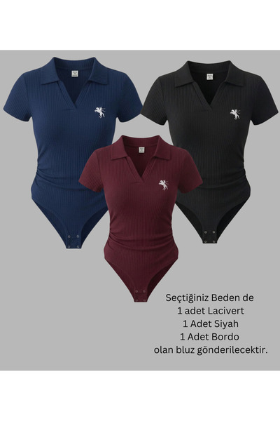 Gofeel Polo Collar Ribbed Lycra Premium Bodysuit