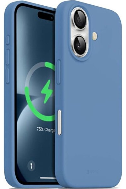 Crong Husă magnetică colorată pentru iPhone 16 MagSafe, albastră