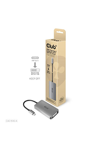 Club 3D USB 3.2 la Dual Link DVI-D HDCP OFF activ St./ Bu. pentru afișaje cin...