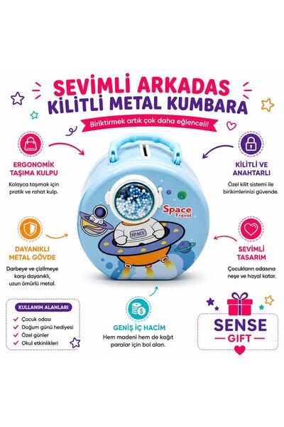 Sense Kilitli Metal Kumbara S-276-TU