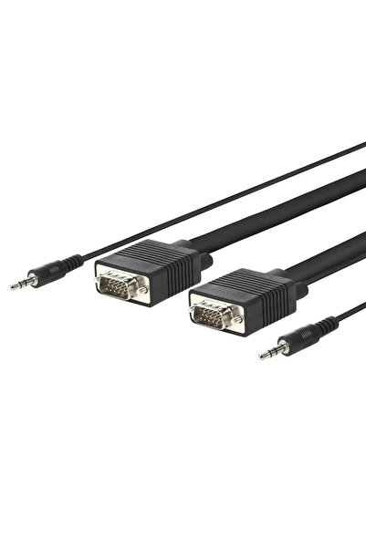 VivoLink PROVGAS15 adaptor cablu video 15 m VGA (D-Sub) + 3.5mm Negru