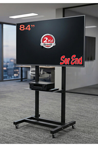 Serend TV STAND - Metal Ayaklı Tekerlekli, Raflı, Tv Sehpası/ünitesi 55” – 85”