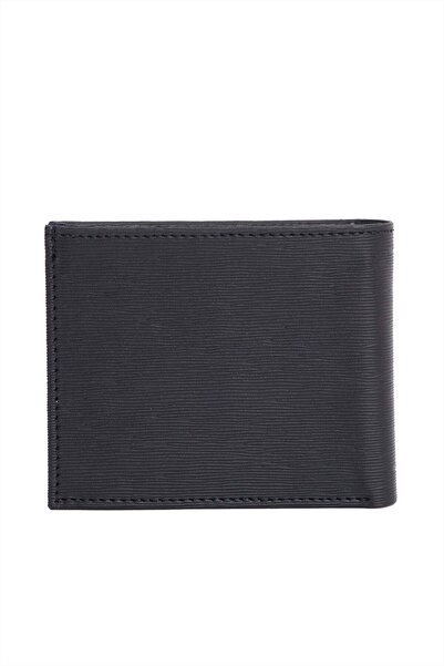 Tudors Black Textured Card Wallet with Money Compartment for Men