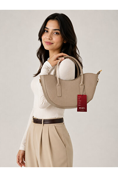 Sellini Kavis Design Detailed Felix Women's Hand and Shoulder Bag Khaki